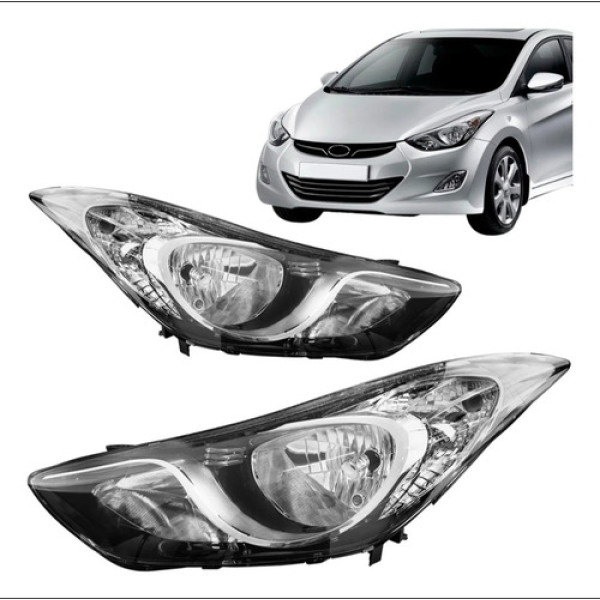 Par Farol  Elantra 2011 2012 2013 2014 Foco Duplo Negra