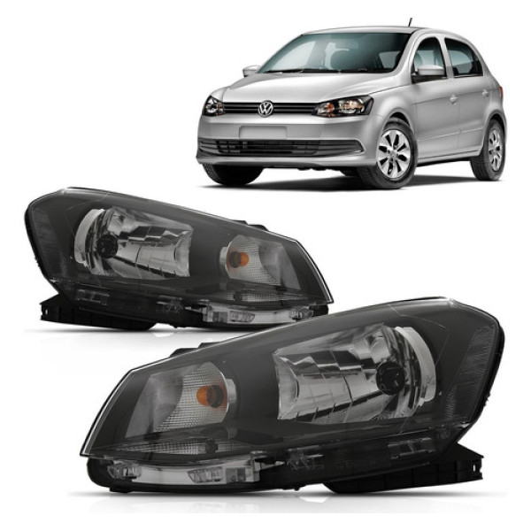 Par Farol Gol Saveiro Voyage G6 2013 A 2016 Simples Negra