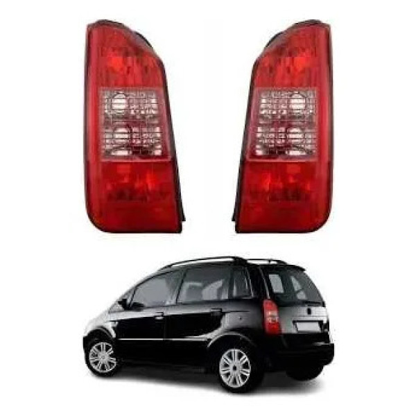 Par Lanterna Fiat Idea  2005 A 2010 Grade Vermelha Ambos Lados Vermelho